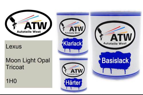 Lexus, Moon Light Opal Tricoat, 1H0: 1L Lackdose + 1L Klarlack + 500ml Härter - Set, von ATW Autoteile West.